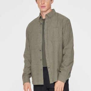 Club Monaco | Shirts | Long Sleeve Textured Chambray Flannel Shirt New With  Tags Never Worn Olive | Poshmark